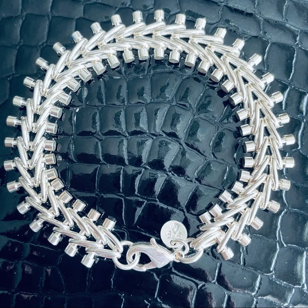 Sterling Silver Men's Chain Bracelet - Polished Silver